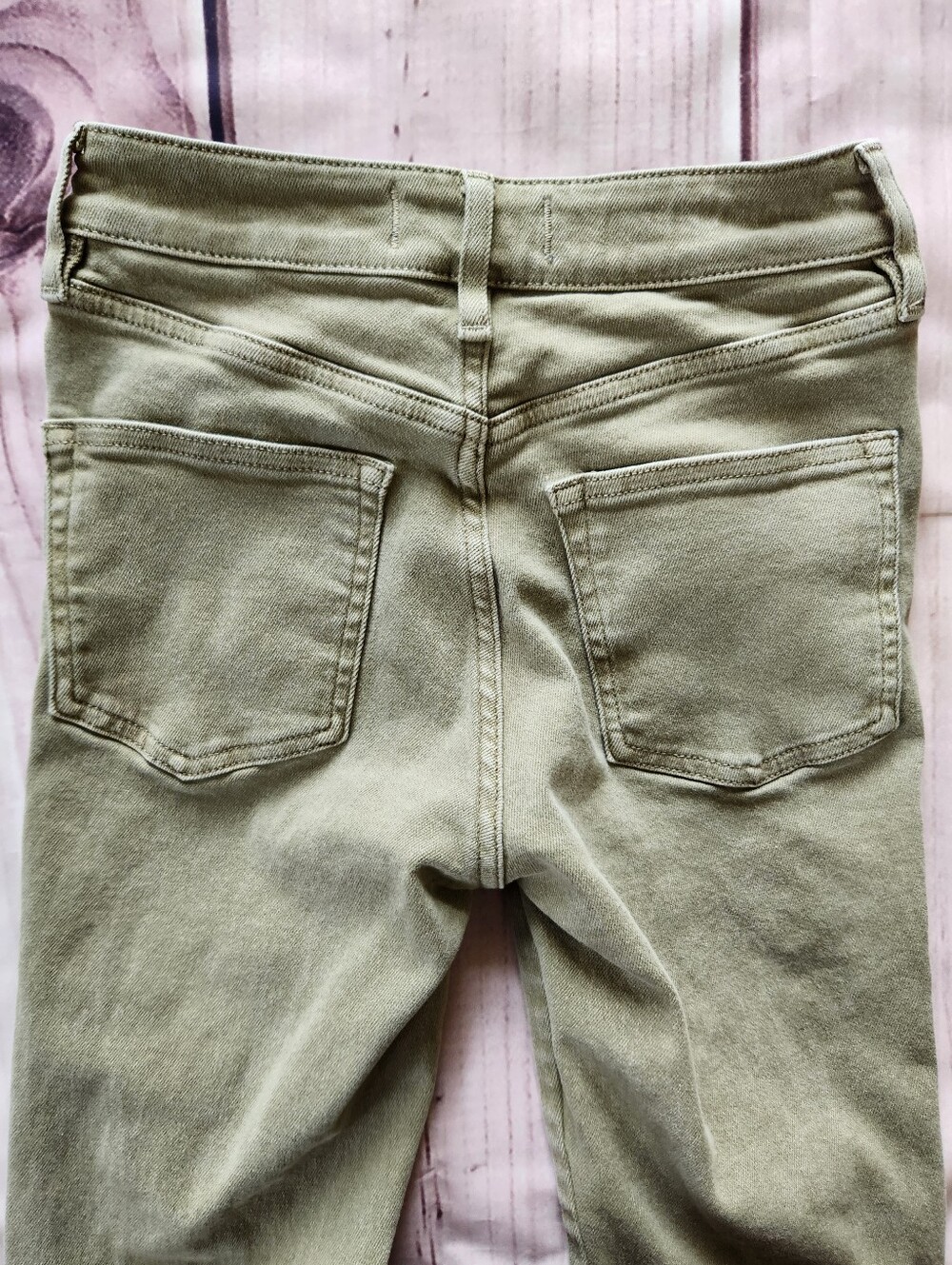 We The Free "Raw Hem Jegging Skinny Jeans" Sage Army Green | Women's Size 26 - Picture 9 of 12